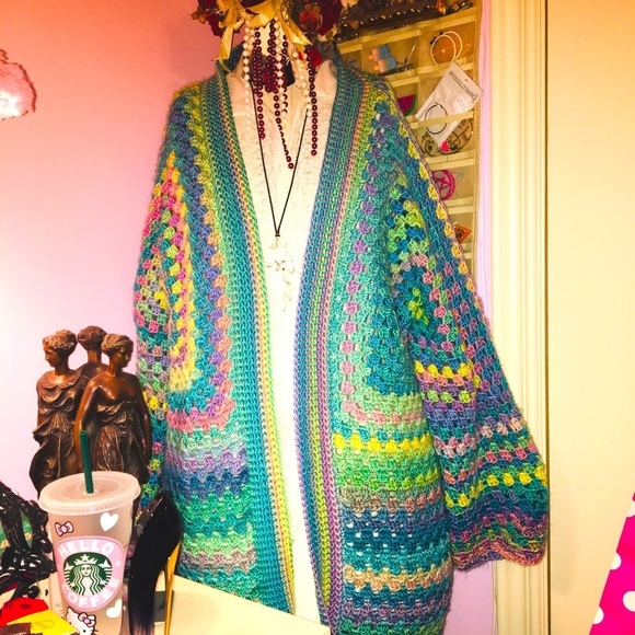 Sweaters - 𝅺HAND crochet duster. Oversize fit.